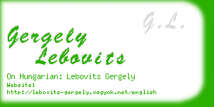 gergely lebovits business card